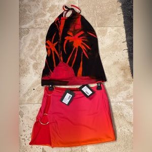 Louisa Ballou double ring skirt and matching halter top